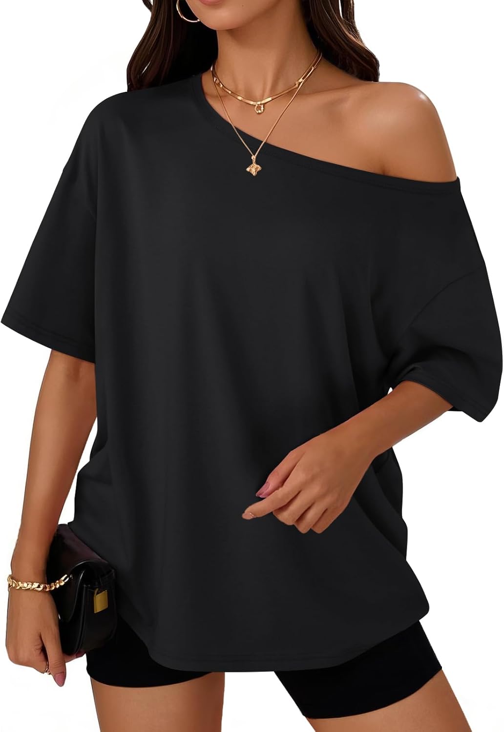 Womens Off the Shoulder Tops Summer Spring T-Shirts 2026
